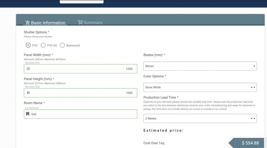 Plantation Shutters Online Step 02